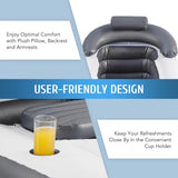 NEW Retails $99+, CO-Z Inflatable Bathtub With Electric Air Pump, Portable Tub With Blow Up Bath Pillow Cover, Drainage Cup Holder, Foldable Outdoor Freestanding Tub for Adults, Grey