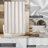NEW ALYVIA SPRING Waterproof Fabric Shower Curtain Liner with 3 Magnets - Soft Hotel Quality Cloth Shower Liner, Light-Weight & Machine Washable - Standard Size 72x72, White