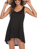 NEW Ekouaer Women's Sleeveless Swimwear Coverups T-Shirt Beach Dress Tank Bikini Cover Up, Sz XXL
