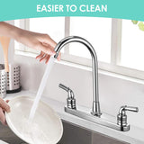 NEW RV Non-Metallic Kitchen Faucet Two Handle-High Arch-8"-360 Swivel Replace for Motorhomes, Travel Trailers, Campers (8"HIGH Arch), Chrome