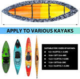 NEW Retails $104, Waterproof Kayak Canoe Cover Accessories,Boat Outdoor Oxford Storage Marine Cockpit Dust Cover UV Protection Ultra Strong Sunblock Shield for Fishing Boat/Kayak/Canoe, Camo, 15-16.4 Ft