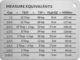 NEW Magnetic Kitchen Conversion Chart Endurance Stainless Steel Refrigerator Magnet Magnetic Kitchen Measurement Conversion Chart for Cups Tablespoons Teaspoons Fluid Oz Millilitres