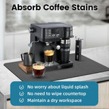 NEW PoYang 24"x16" Coffee Mat Large, Coffee Bar Accessories for Countertop, Absorbent Dish Drying Mat, Anti-Slip and Hide Stain Pad for Espresso Machine, Espresso Maker and Kitchen Counter, Gray