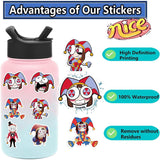 NEW Amazing Digital Circus Stickers (56 pcs) Cartoon Waterproof Decal Pack, for Toys Laptop Water Bottle Snowboard Luggage Hydro Flasks Waterproof Vinyl Decal for Teens Adults, Kids DIY (Circus)