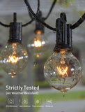 NEW AmazonBasics Outdoor String Lights 25 Feet G40 Globe Patio Lights with 27 Edison Glass Bulbs(2 Spare), Waterproof Connectable Hanging Light for Backyard Porch Balcony Party Decor, E12 Socket Base, Black