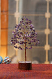 NEW Amethyst Tree Crystal Tree of Life Bonsai Money Tree Purple Stone Tree Chakra Tree Handmade Gift Good Luck Tree Prosperity Stones for Home Office Decorations Ornament Golden Wire 10 Inch