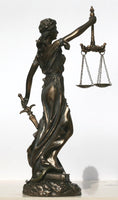 NEW Goddess of Justice Themis Lady Justica Statue Sculpture Figure Bronze Finish 11.8 inches- 30cm - Retails $129