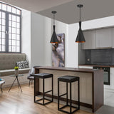 NEW IN BOX Globe Electric 63873 1-Light Hourglass Pendant, Matte Black, Gold Interior, Black Cord, Kitchen Island, Pendant Light Fixture, Adjustable Height, Home Décor Lighting, Home Decor, Bulb Not Included