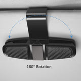 NEW Sun Visor Clip, Glasses Holders for Car Sunglasses Ticket Frame, Sunglasses Holder Clips with Double-Ends Clip Hanger, 180° Rotational Car Glasses Holder with Ticket Card Clip