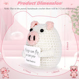 NEW Mini Funny Positive Pig Cute Mini Crochet Pig Decor with Positive Affirmations Cards for Cheer Up Novelty Gifts