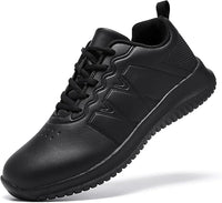 NEW Retails $84, ENLEN&BENNA Non Slip Shoes for Women Food Service, Kitchen Chef Oil-Proof Slip Resistant Work Shoes Waterproof Comfort Lightweight Sneakers with Lace Up Black, Sz 8.5