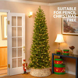 NEW Retails $73 Rattan Christmas Tree Collar - 24" Rustic Farmhouse Tree Skirt- Xmas Tree Base Cover for Christmas Decoration- Woven Holiday Tree Ring Accessory for Home, Living Room (Natural. 24 in)