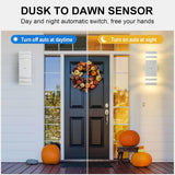 NEW Retails $70, Dusk to Dawn Outdoor Wall Lights 2 Pack, White Up and Down Exterior Wall Light Fixture Outdoor Lights for House Hallway Garage Entryway, 13.5 Inches Tall