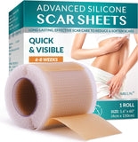 NEW Silicone Scar Sheets, Silicone Scar Tape(1.6"x 60" Roll-1.5M), Silicone Tape for Scars, Scar Tape for Surgical Scars, C-Section, Tummy Tuck and Keloid