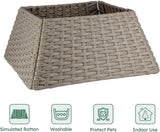 NEW Rattan Christmas Tree Collar, 28.4" D Wicker Christmas Tree Base Cover, Handcrafted Christmas Tree Ring, Woven Xmas Tree Skirt for Christmas Tree Decoration (Grey) - Retails $67+