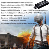NEW Audio Video Capture Card, 4K HDMI to USB 2.0 Video Capture Device, 1080P HD 30fps Game Capture Cards for Switch PS4 Xbox Streaming, Teaching, Video Conference or Live Broadcasting (Black)