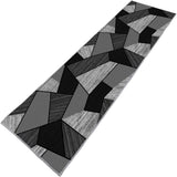 NEW pomhrory Runner Rug Carpet 2' X 8' with Non Slip Grip Back Anti Skid Area Rug for Hallway Kitchen Living Room Bed, Black/Grey