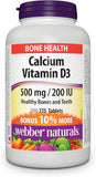 NEW Webber Naturals Calcium Carbonate with Vitamin D3, 275 Tablets, Helps Support Bones and Teeth, Exp: 12/26