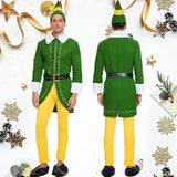 NEW Buddy The Elf Costume Mens Christmas Elf Costume Cosplay Full Set Holiday Party Costumes, Adults, Sz L, Retails $79+