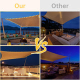NEW Retails $120, MeetYr Life LED Light up Shade Sail 6.5'x10' Rectangle Outdoor Awning Rectangle Heavy Duty Permeable Shade Fabric for Outdoor Patio Garden Backyard (6.5x10Ft, Ivory/Off-White)