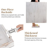 NEW Retails $60+, Hanobe Square Large Ottoman Tray: Extra Large Serving Tray with Handles Rustic Wood Whitewash Decorative Coffee Table Trays Farmhouse Home Decor for Living Room Kitchen Counter 21"