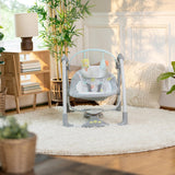 NEW Ingenuity 5-Speed Portable Baby Swing with Music, Nature Sounds & Battery-Saving Technology Hugs & Hoots, Swing ’n Go, 0-9 Months, Retails $135+
