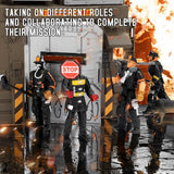 NEW ViiKONDO Action Figure Playset 1/18 Scale 4pcs US Firefighter 3.75inch Figurine Firemen Accessory