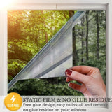 NEW Retails $68+, Arthome Heat Blocking Window Film Anti-UV 19.68 inch X 196 inches, Heat Control Window Stick Tint Reflective No Glue Static Cling Adhesive DIY One Way Film for Home and Office Sun Glare Reduction with Tool