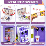 NEW Pretend Play for Toddlers Supermarket playset for Kids Kids Cash Register with Scanner, Play Food,Play Money for Kids.Kids Grocery Store playset-48PCS, Toy Cash Register for Kids Ages 4-8(Purple)