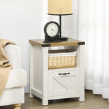 NEW Retails $125, HOMCOM Farmhouse End Table Side Table Nightstand, White