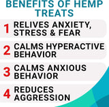 NEW Calming Hemp Treats for Dogs - Made in USA with Hemp Oil - Anxiety Relief - Separation Aid - Stress Relief During Fireworks, Storms, Thunder - Aggressive Behavior, Barking - 120 Soft Chews, BB: 08/26