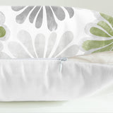 NEW CaliTime Throw Pillow Cases Pack of 2 Cozy Fleece Two-Tone Blooming Flowers Decorative Cushion Covers for Couch Bed Sofa Farmhouse Decoration 18 X 18 Inches Sage Green Grey