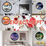 NEW Large 17.3" Wall Mounted Sand Art Liquid Motion 3D Dynamic Sculpture, 360°Rotate Wall Art, Moving Sand Art Décor, Deep Sea Sandscape, Glass Crafts Solid Wood Frame, Relaxing Quicksand Décor (Purple)