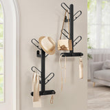NEW SONGMICS HOME Set of 2 Coat Hooks Wall Mount, Wall Hooks, Branch-Look Racks with 14 Hooks, Ball Tips, for Clothes, Hats, Bags, Ink Black URCR036B01