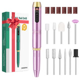 NEW Beloving Nail Drill, Rechargeable Cordless Nail Drill Machine Portable Electric Nail Drill, 20000RPM Professional Electric Nail File for Acrylic Gel Nails - Purple