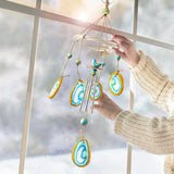 NEW EDUMAN Make Your Own Clay Geodes Wind Chime for Home Garden Decoration, Arts and Crafts for Kids Ages 8-12, Wind Chime Craft Kit for Kids Learning & Educational Project Birthday Gifts for Boys & Girls