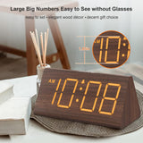 NEW Retails $55, DreamSky Wooden Alarm Clock with Large Numbers and Wooden Digital Clock with Temperature