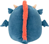 NEW Squishmallows Original 14-Inch Carin Blue Dragon with Orange Mane - Large Ultrasoft Official Jazwares Plush