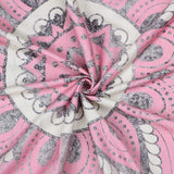 NEW Alynsehom Tapestry Mandala Wall Hanging Decor Pink Gray Indian Hippie Bohemian Flower Gypsy Decoration Beach Blanket Dorm Room Bed Sheets (M: 59"x52")