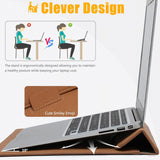 NEW HYZUO 13.3-14 Inch Laptop Sleeve Cover with Case Stand Feature for MacBook Pro 14 M3/M2/M1 Pro/Max A2992 A2918 A2779 A2442 2021-2024, 13.8/13.5 Surface Laptop 7-1, MacBook Air 13 2012-2017, Brown