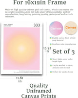 NEW iHery Large Unframed Aura Angel Numbers 333 Poster Set of 3, Premium Quality 12x16in Canvas Wall Art Decor Aesthetic, Pink Trendy Spiritual Energy Gradient Print for Yoga Bedroom, Living Room