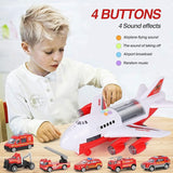NEW Transport Cargo Airplane Toy-Car Toys for Boys with Large Play Mat, Sounds Buttons Flashing Light, Vehicles Fire Trucks Large Plane 11 Road Signs T47 - Retails for $49+!