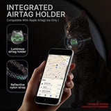 NEW Retails $53, Waterproof Airtag Cat Collar, Breakaway Cat Airtag Collar with Luminous & Reflective Fish Pattern, Lightweight Kitten Collars for Apple Air tag, Hidden GPS Tracker Holder for Cats, Kittens (9-13")
