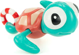 NEW DUCKBOXX XX Pull-String Swimming Sea Friends Bath Toy, No Battery Mold-Free Anti-Rust Interactive Montessori Toy for Kids (Turtle with Swim Ring)