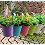 NEW 10 Pack Detachable Hook Metal Bucket Flowerpot Colored Garden Flower Pots/Hanging Flowerpots/Balcony Planters