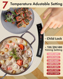 NEW Retails $90, PONPUR Food Warming Mat with 7 Adjustable Temperature, Food Warmer Mat, Electric Heating Tray for Buffet, 1 2 4 H Timing Function, Roll Up Hot Mat for Countertop, Parties, Family Meals