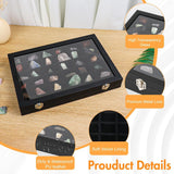 NEW 36 Grid Collector Display Case with adjustable storage space - PU Leather! Great for Crystals, rocks or other small collectibles