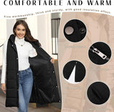 NEW Retails $80, Puffer Vest for Women Long Vest Hooded Sleeveless Vests Outerwear Down Jacket Quilted Full-Zip Winter Coat Outdoor (Black, X-Large, Fits like a Large)