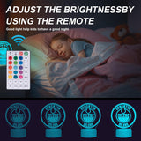 NEW LCFhome Ice Hockey Night Light, 3D Oilers Night Light, Edmonton Lamp, 16 Color Changing with Remote Control+Timer+Dim, Christmas Birthday Gifts for Kids Boys Girls Men Women Hockey Sports Fans