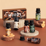 NEW Woody Essential Oils Set, ARVIDSSON Natural Aromatherapy Oils Gift Set, Manly Fragrance Oil for Diffuser - Sandalwood, Frankincense, Cedar, Pine, Leather, Teakwood, Gift for Women and Men, BB: 05/28